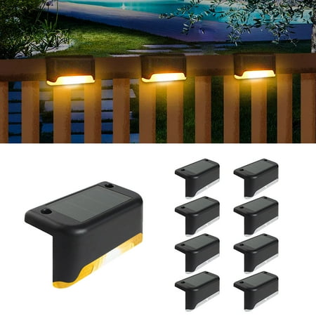 

Genkent Solar Deck Lights Solar Step Lights Waterproof Led Solar Stair Lights 8PCS Holiday Outdoor Christmas Decorations