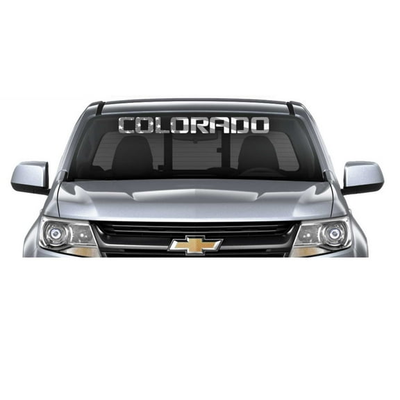 Chevy Colorado Black/Grey American Flag Windshield Banner Decal 2015-2025 GM Licensed