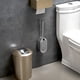 thumbnail image 3 of Espinas Suaves, De Acero inoxidable, Juego de Escobilla de Limpieza para Inodoro Desmontable Montado en la Pared Con Soporte Para El Hogar, Baño del Hotel, 3 of 7