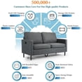 thumbnail image 2 of LAZZO 56" Linen Fabric Loveseat, 2-Seater Sofa with USB Charging Ports and Side Pockets for Living Room, Bedroom and Office, Dark Gray, 2 of 10