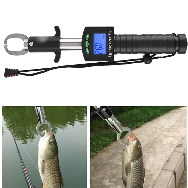 Digital Fish Scale, Fish Lip Gripper Holder With 1M Tape Measure Ruler And 25kg/55lb Weight Scale