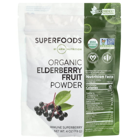 MRM Nutrition Organic Elderberry Fruit Powder, 4 oz (113 g)