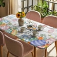 thumbnail image 3 of Easter Table Cloths for 4 Foot Rectangle Tables, Spring Bunny Eggs Tree Butterfly Grey Wooden Patio Waterproof Elastic Fitted Tablecloths, Washable Rectangular Table Cover for Camping, 3 of 8