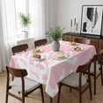 thumbnail image 6 of Coral Pink Table Cloth Waterproof Tablecloths, Coastal White Ocean Marine Nautical Beach Tablecloth Dining Table Cover for Kitchen Party Tabletop Outdoor, Rectangle Tablecloth 60x102 Inch, 6 of 9