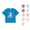 Blue, variant on Girls Cute Cartoon T-Shirt Lovely Animal Character Print Loose Fit Crewneck Short Sleeve Casual Summer Top