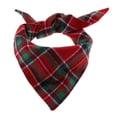 thumbnail image 2 of Bandanas de la tela escocesa del perro, del perro baberos del triángulo lavable y Tela escocesa verde rojo Salvador Collar de perro, 2 of 10