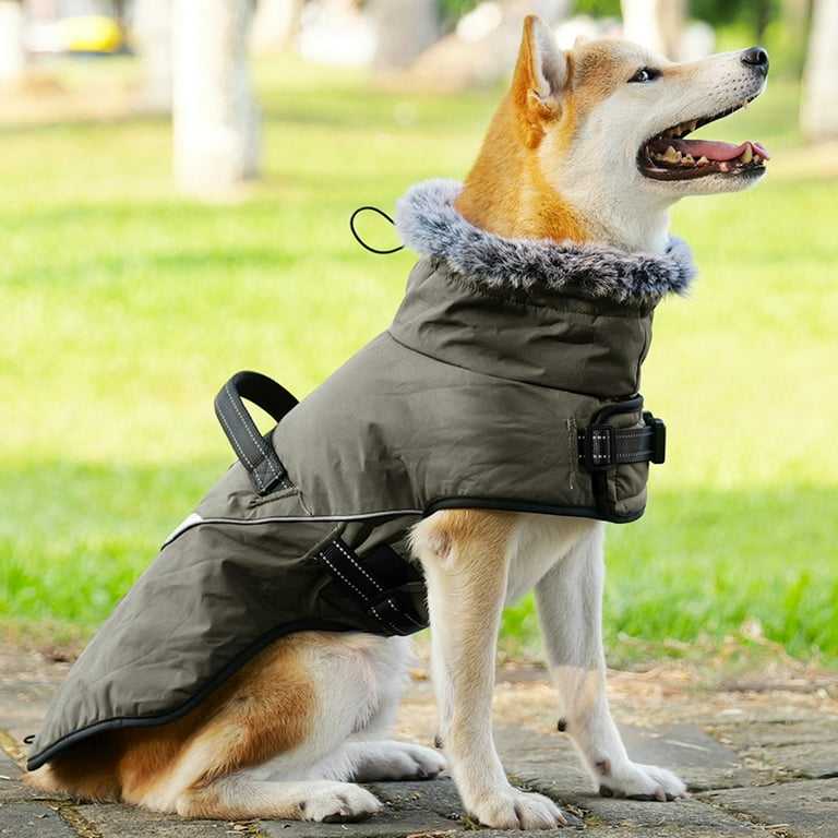 Dog Coat Warm Dog Jacket Winter Coat Dog Fleece Vest Dog Cold Weather Coats with Built in Harness Waterproof Windproof Dog Snow Jacket Clothes for Large Dogs Walmart