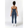 thumbnail image 4 of Set de entrenamiento QBGJTD, polainas sin mangas con espalda cruzada para mujer, azul M, 4 of 7