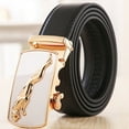 thumbnail image 4 of Men's Genuine Leather Belt Automatic Buckle Women Strap Fashion Versatile Younth Female Male White Black Red Pants Belts, 4 of 7