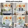 thumbnail image 6 of Yellow Yellow Swag Kitchen Curtain Valances, Poppies Leaf Vintage Watercolor Floral Texture Rod Pocket Curtains Window Treatment Decor Valances for Bedroom Bathroom, 2 Panels 36 x 36 Inch, 6 of 9