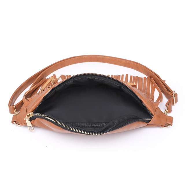 Tassels Lady Chest Bag PU Leather Fanny Pack Riñonera europea para viajes (marrón) Ndcxsfigh Para Estrenar