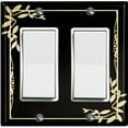 thumbnail image 1 of Metal Light Switch Plate Cover Elegant Victorian Floral Frame Black Yellow FRA083, 1 of 13