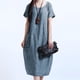 thumbnail image 3 of Vestido suelto ocasional de la vendimia del verano del bolsillo de la manga del cortocircuito del Romacci Vestido, 3 of 7