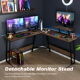 thumbnail image 6 of PayLessHere L Shaped Corner Gaming, Computer Desk with Large Desktop Studying and Working and Gaming for Home and Work Place,Brown, 6 of 8