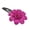 Fuschia Pink, variant on Purple Floral Barrette Genuine Leather Hair Pinch Clip