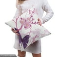 thumbnail image 5 of Ambesonne Floral Fabric by the Yard Upholstery, Delicate Flowers Butterflies, 10 Yards, Purple Pink White, 5 of 5