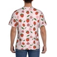 thumbnail image 3 of Bixox Men's Floral Strawberr Printed Short Sleeve Skinny Athletic T-Shirt, 3 of 6