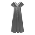 thumbnail image 4 of JINMGG Summer Dresses 2024, Dresses for Women 2024 Women's Summer Fashion Solid V-Neck Lace Short Sleeve Pullover Dress Gray L, 4 of 4
