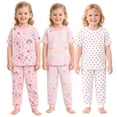 thumbnail image 3 of Kids Child Toddler Girl Pajamas Pj Set Snug Fit Short Sleeve Sleeve Snug Fit Soft & Cozy Sleepwear & Loungewear 3-Pack Size 2Y to 10Y, 3 of 6