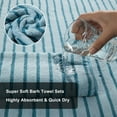 thumbnail image 4 of Jessy Home 4 Pack Green Pine Bicolor bar Stripe Large Bath Towels Set Oversized Bath Sheet Soft Towel Set, 4 of 7