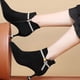 thumbnail image 4 of NECHOLOGY Botas Mujer Adulto Femenino Zapatos Botines de mujer Tacones con de imitación puntiagudos, botines cortos de tacón delgado a la moda para mujer (Black, 8.5), 4 of 7