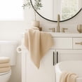 thumbnail image 3 of BedVoyage Luxury Towels, 3pc Set, 600 GSM, Ultra Soft Viscose derived from Bamboo Bath Towel, Super Absorbent, Extra Large – 1 Bath Size, 1 Hand Towel, 1 Washcloth (Champagne), 3 of 7