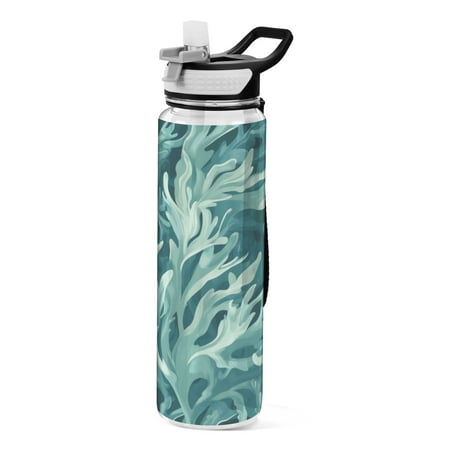 

Sports Water Bottle 1000ML Tritan Food Grade Clear Water Bottle Fitness Outdoor Sports Bike Blue Seaweed