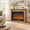 Brown, variant on 28-Inch Freestanding Electric Fireplace with Wood Mantel, 23-Inch Infrared Quartz Heater, Remote Control & Adjustable Flame