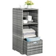 thumbnail image 5 of Homall Outdoor Rattan Storage Cabinet Patio Furniture Outside Vertical Storage Cabinet with Adjustable Shelves, Gray, 5 of 7