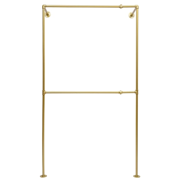 ToppiJoy 2 Ties Wall-Mounted Garment Rack, Clothing Store Heavy Metal Display Stand Garment Bar for Closet Storage 47.2*15.7*82.6in