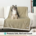 thumbnail image 3 of PetAmi Dog Blanket for Bed, XL Pet Blanket Large Dogs, Fleece Furniture Couch Cover Protector Sofa Car Crate Kennel, Soft Sherpa Cat Throw Plush Reversible Washable, Twin 60x80 Taupe, 3 of 9