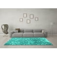 thumbnail image 3 of Ahgly Company Indoor Square Abstract Turquoise Blue Contemporary Area Rugs, 7' Square, 3 of 4