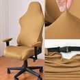 thumbnail image 3 of Slipcovers Cloth Stretch Polyester Chair Cover for Reclining Racing Gaming Chair (Only Chair Covers), Camel, 3 of 4