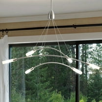 Luxury Minimalist Chandelier, Brushed Nickel, UHP4410
