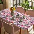 thumbnail image 3 of Spring Floral Table Cloths for 5 Foot Rectangle Tables, Modern Watercolor Flowers Botanical Patio Waterproof Elastic Fitted Tablecloths, Washable Rectangular Table Cover for Camping, 3 of 8