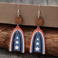 thumbnail image 7 of BQBQERT Lightweight Wooden Star and Stripes Earrings Independence Day Earrings Colorful Ear Accessories for Patriotic Event, 7 of 7
