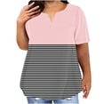 thumbnail image 1 of Fiudx Camisetas para Mujer Blusas de Talla Grande para Mujer, Blusa con Cuello En V, Blusa Informal Holgada de Manga Corta de Verano, 1 of 5