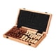 thumbnail image 2 of Juego de ajedrez de madera para principiantes, tablero plegable portátil educativo de madera 15 pulgadas, 2 of 9