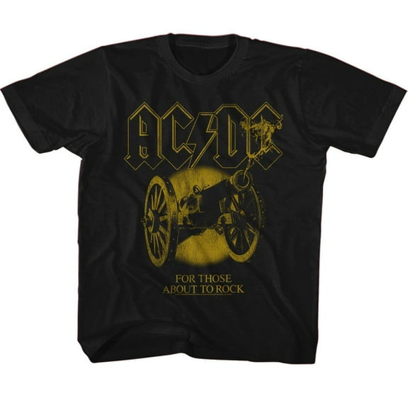 AC/DC Monochrome FTATR Black Youth T-Shirt