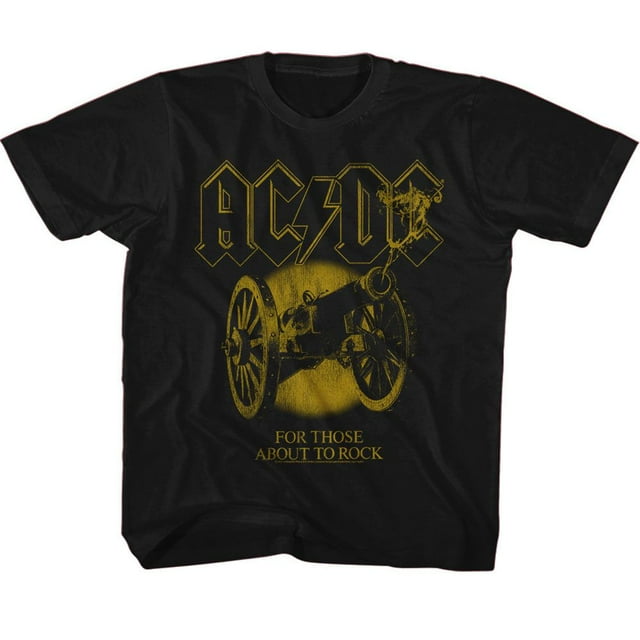 T-Shirt Noir pour Tout-Petit AC/DC Monochrome FTATR