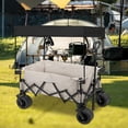 thumbnail image 3 of Canopy for Wagon Attachment,Awning Canopy for Camping Trolley of Four-Sided Folding,Sun Shade Cover with 10 poles and side walls to protect against rain and sun (Not including wagon), 3 of 8