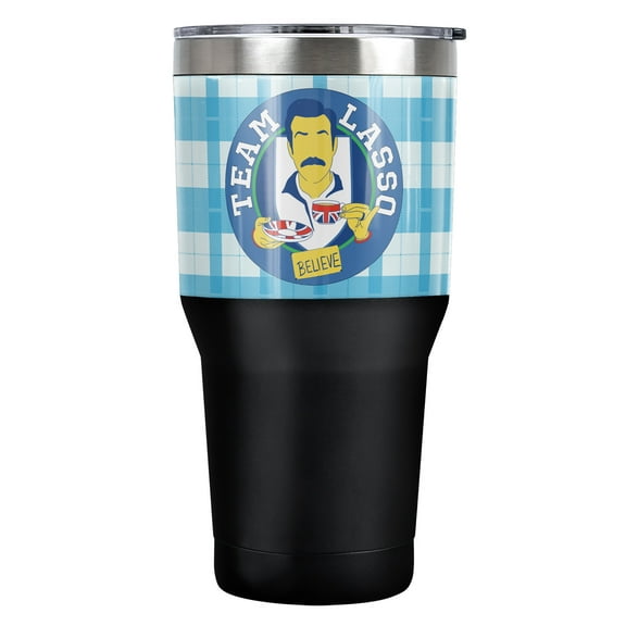 Ted Lasso Official Team Lasso Tartan 30 oz Travel Tumbler, Stainless Steel, Vacuum Insulated with Leak Resistant Slide-Lock Lid