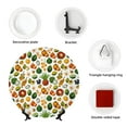 thumbnail image 4 of Cauagu Lemon Fruits Vegetables Print Bone China Decorative Plate, Wall Mount Plate Holiday Decor Decorative Ceramic Plates with Stand Elegant Household Plates Decorative-7in, 4 of 6