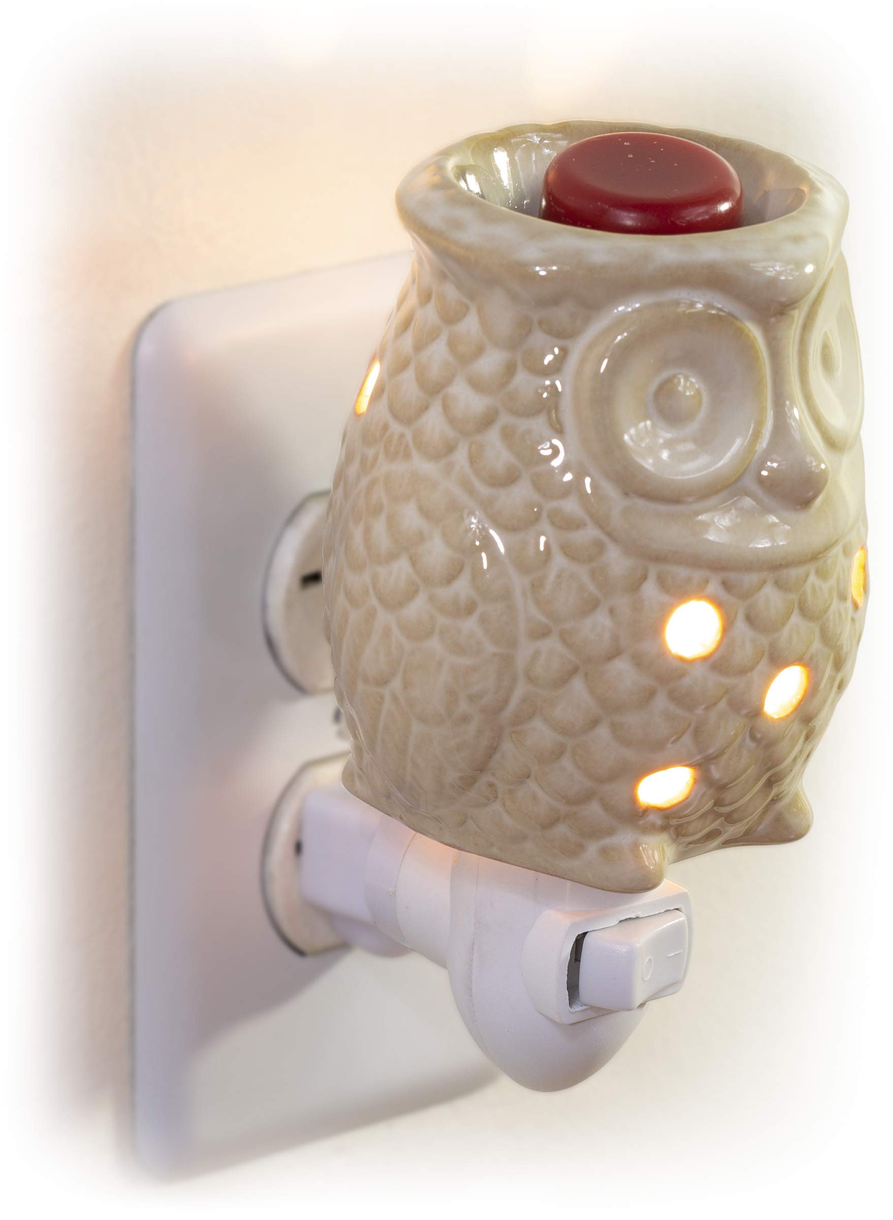 Dawhud Direct | Plug-In Fragrance Wax Melt Warmer (Antique White Ceramic Owl)