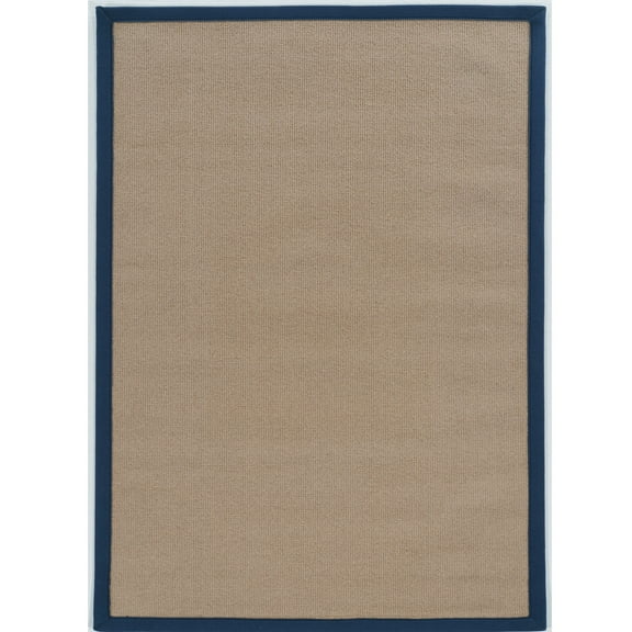 Linon Athena 5' x 8' Transitional Wool Rug in Cork and Blue