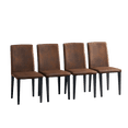 thumbnail image 5 of Tcbosik 4 Pack Dining Chairs, Comfy Upholstered Kitchen Chair with Metal Legs for Living Room, Easy Assembly, Brown+Black, 5 of 9