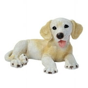 Yellow Labrador Puppy Dog Statue Home Garden Canine Sculpture Multicolored by Xoticbrands - Veronese