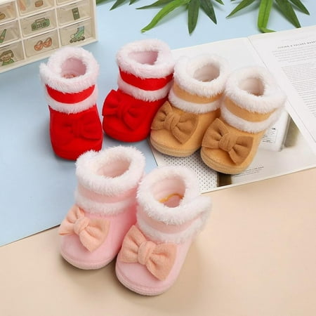 

Baozhu Winter Baby Boy Girl Booties Soft Toddler Shoes Snow Boots Anti-slip Warm Newborn Infant Crib Shoes 0-18M