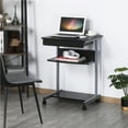 Topeakmart Mobile Workstation Rolling Laptop Desk, Small Space Writing