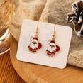 thumbnail image 2 of Creative Simple Style Snowman Pendant Dangle Earrings Earrings Set Christmas Themed Earrings Jewelry Accessories RED BELL, 2 of 8